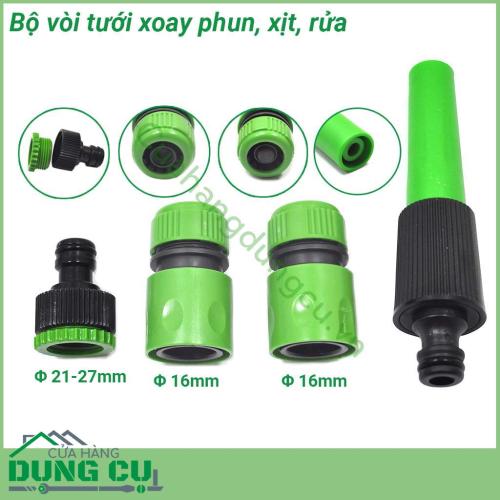 Bộ vòi tưới xoay phun, xịt, rửa
