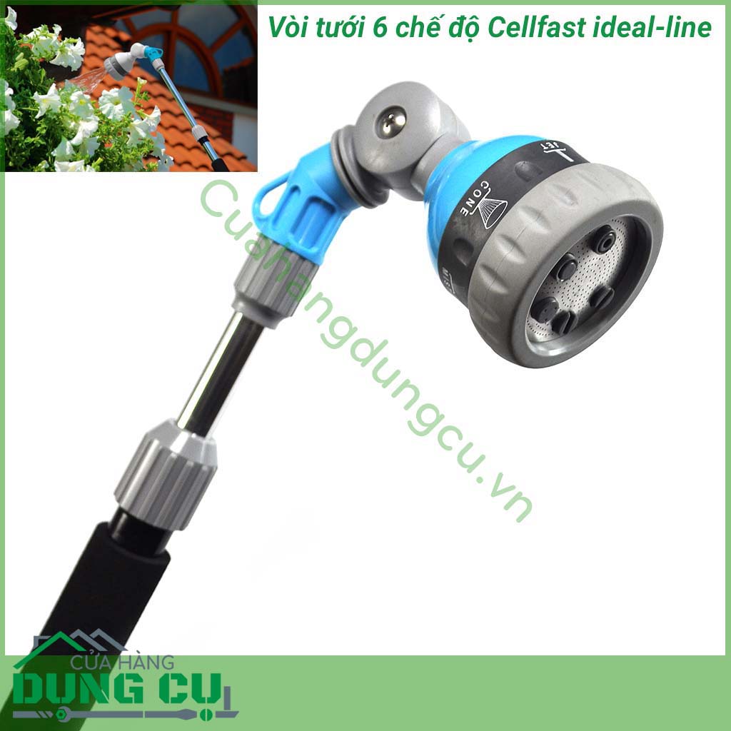 Vòi tưới cần nối dài 6 chế độ cellfast