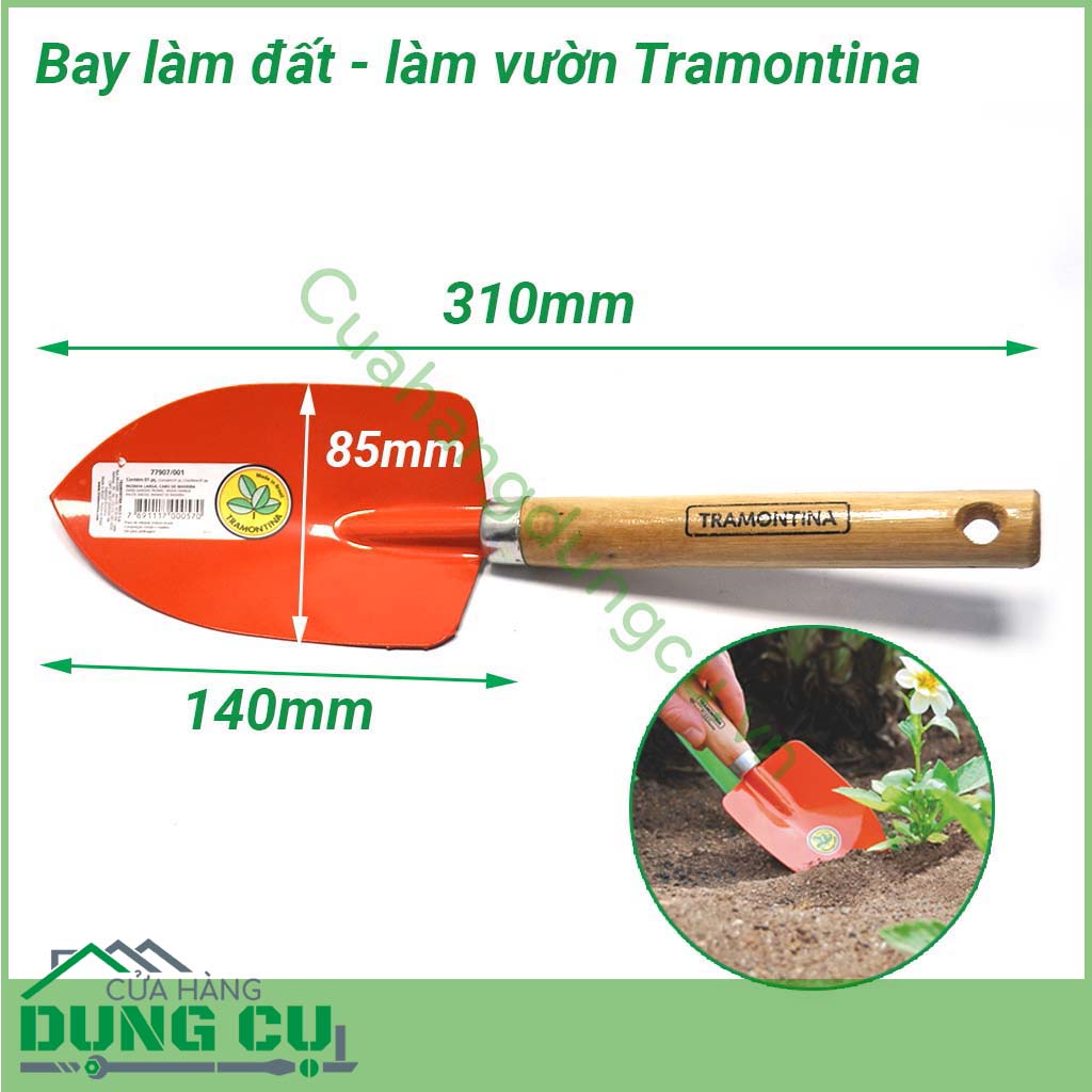 Xẻng làm vườn mini cầm tay Tramontina