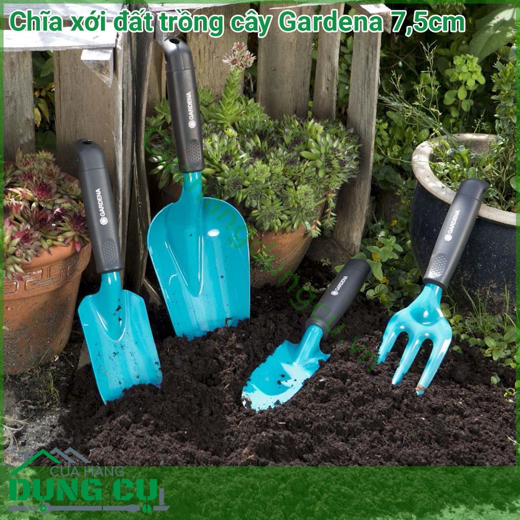 Chĩa xới đất trồng cây Gardena 7,5cm