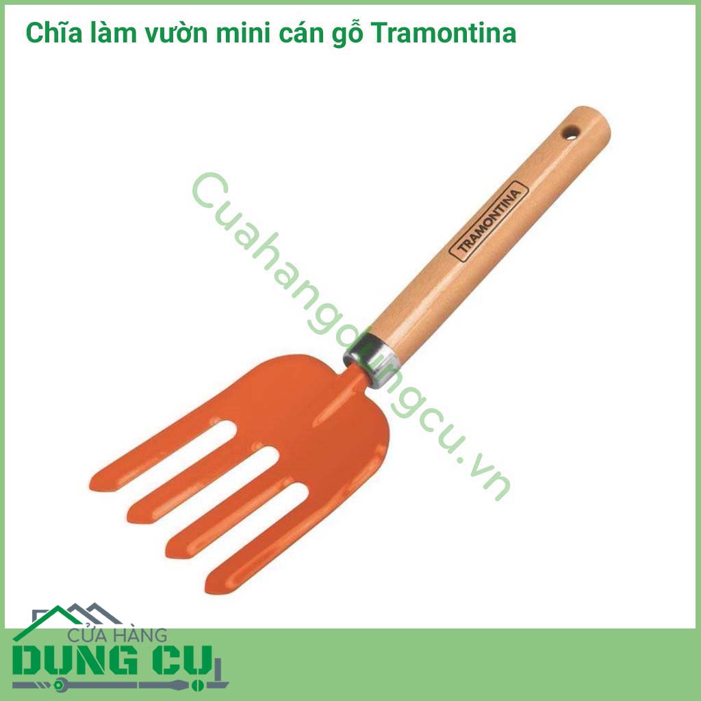 Sản phẩm chĩa làm vườn Tramontina mini sẽ giúp người làm vườn thực hiện nhanh chóng hơn, thuận tiện hơn trong việc làm cho đất của họ tơi xốp để trồng cây.